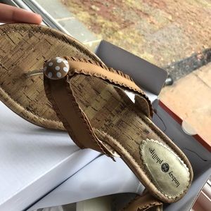 Lindsey Phillips Summer slight heel flip flops